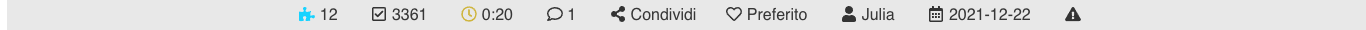 Barra delle informazioni sotto il puzzle