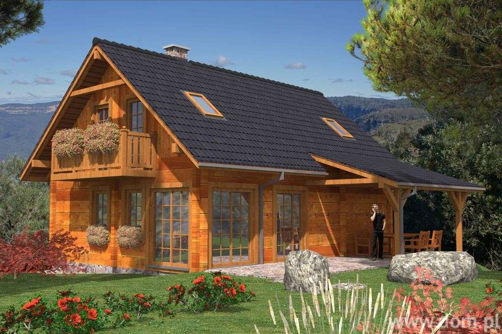 Dřevěné venkovské domy skládačky online