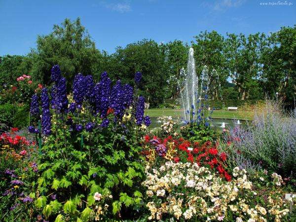 En färgsprakande trädgård för sommaren pussel på nätet
