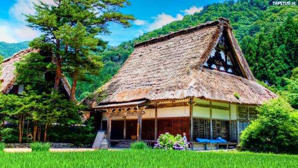 Japanska hus pussel på nätet