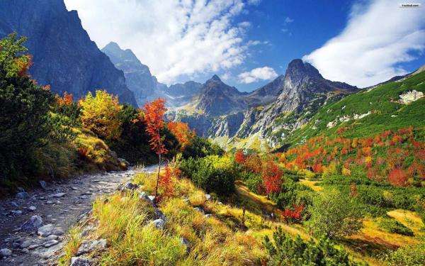 slunečné, podzimní Tatry online puzzle