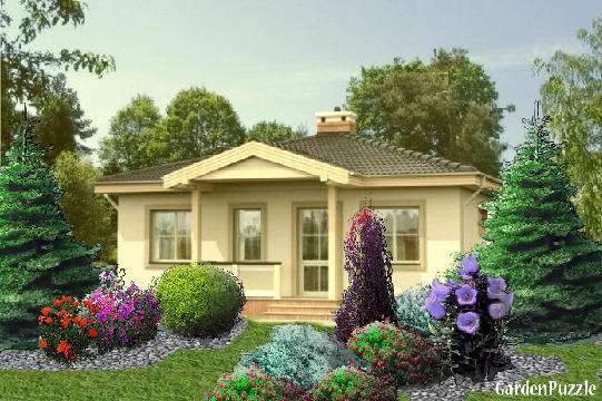 Εξοχική κατοικία με κήπο online παζλ