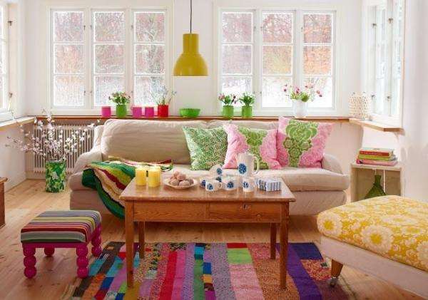 Kleurrijke woonkamer legpuzzel online