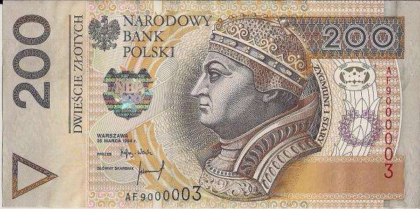 Cédula de 200 zloty puzzle online