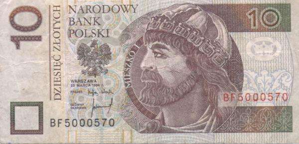 Billete de 10 zloty rompecabezas en línea