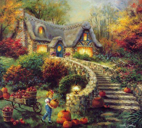 house garden stairs watermelons jigsaw puzzle online