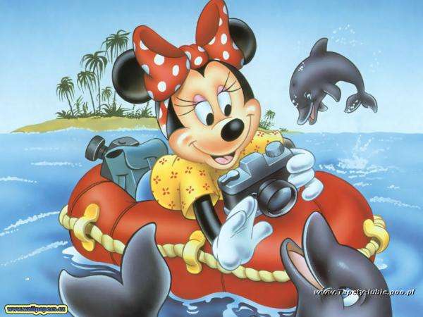 Minnie souris avec un dauphin puzzle en ligne