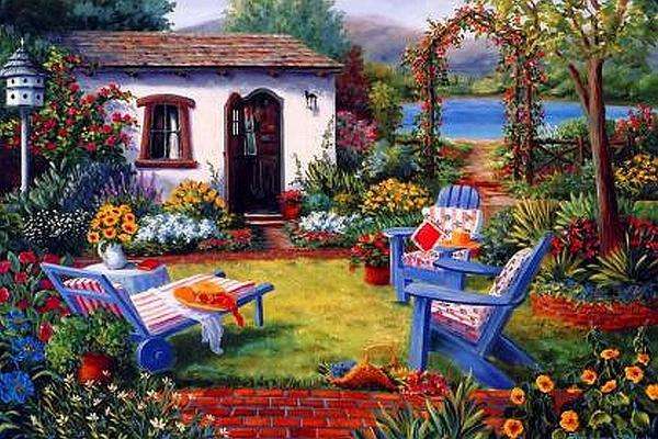 house, garden, high chairs online puzzle