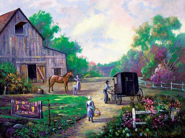 barn garden horse family online puzzle