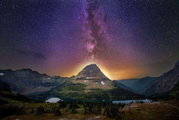 starry sky, volcano jigsaw puzzle online