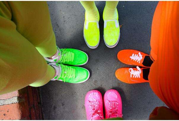 Neon clothes and shoes jigsaw puzzle online