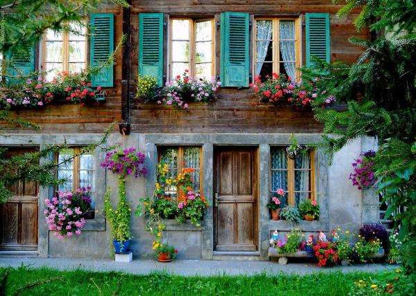 kleurrijke huismuurdecoratie online puzzel