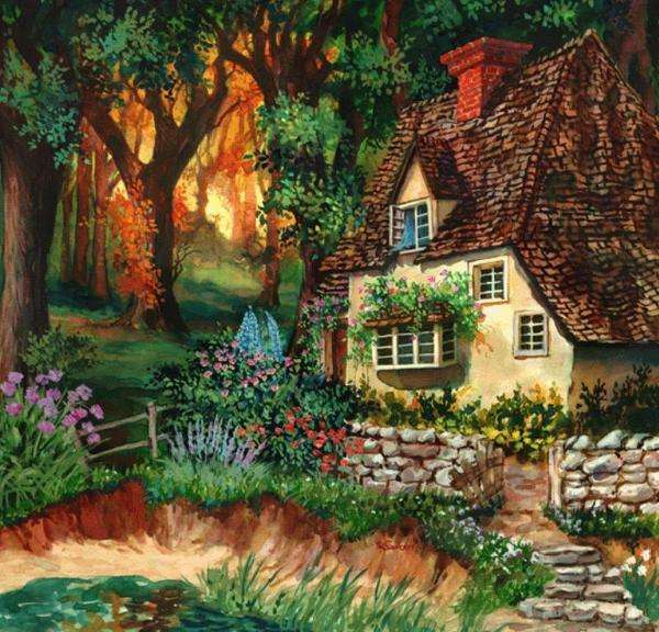 een klein huis in het bos online puzzel