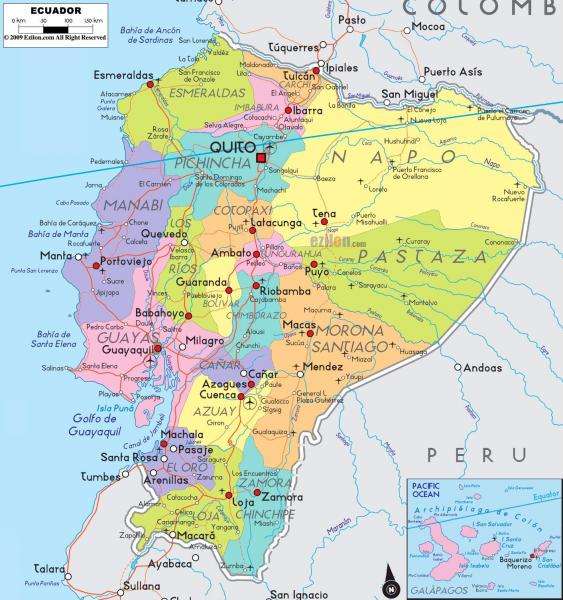 Kaart van Ecuador legpuzzel online