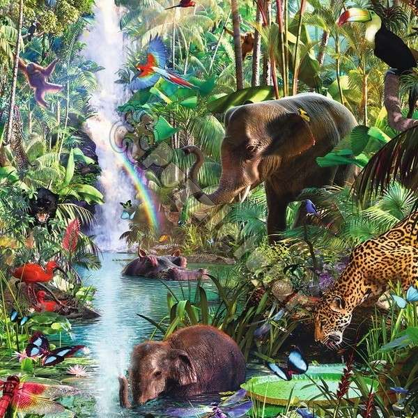 djungeln och dess djur Pussel online