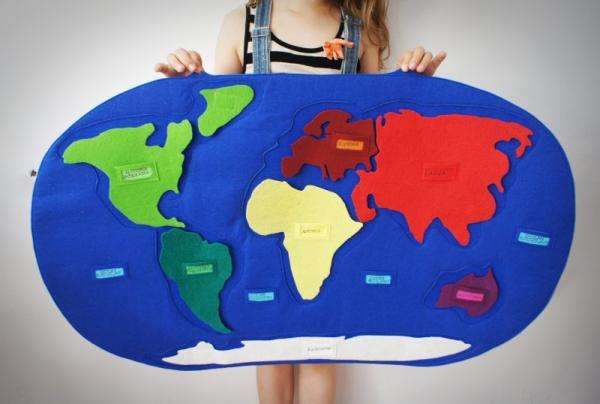 παγκόσμιο χάρτη και ηπείρους online παζλ