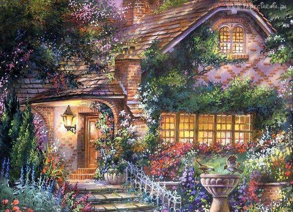 bloemrijke ingang van het huis online puzzel