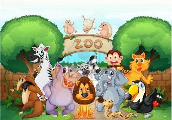 ζώα του ζωολογικού κήπου online παζλ