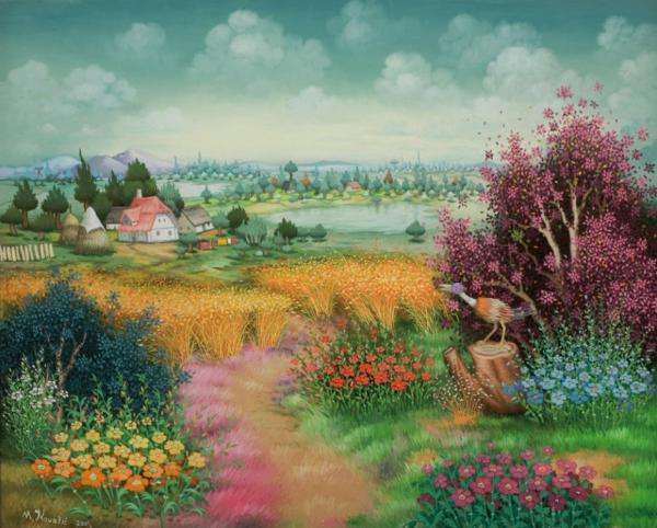 countryside landscape, bushes, tree jigsaw puzzle online
