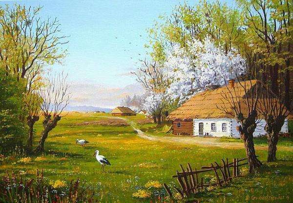peisaj de primăvară-rural puzzle online