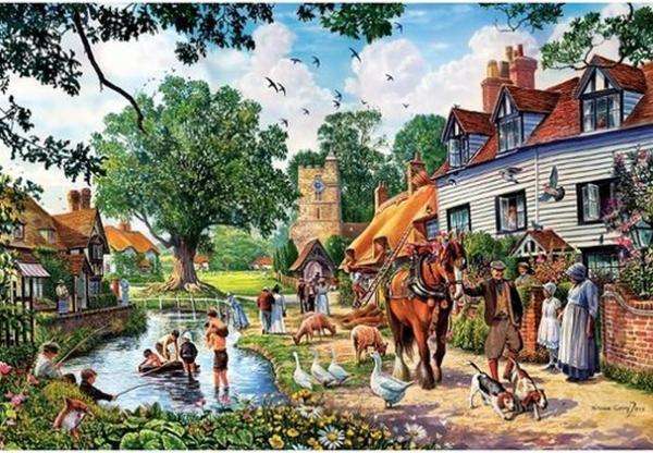 rural idyll on the market jigsaw puzzle online