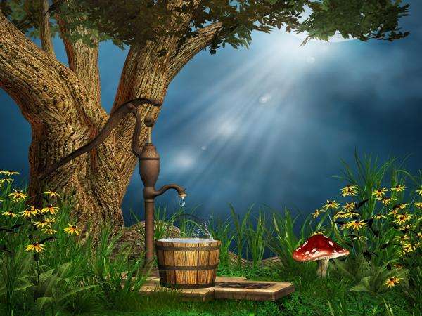 árvore da fantasia com um cachimbo de água puzzle online