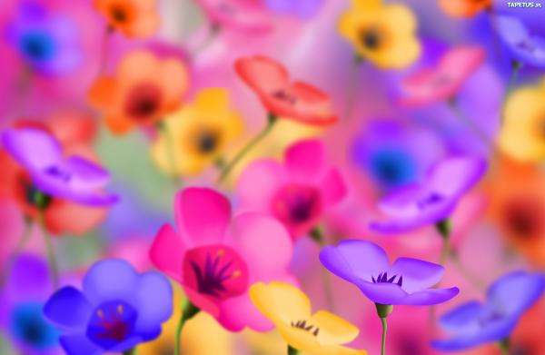 färgglada blommor Pussel online
