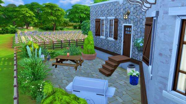 Haus, Terrasse, Garten, Blumen Online-Puzzle
