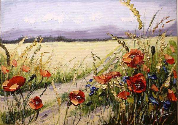 the poppies painted among the fields online puzzle