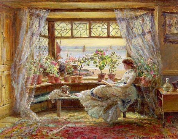 reading a lady by the window jigsaw puzzle online