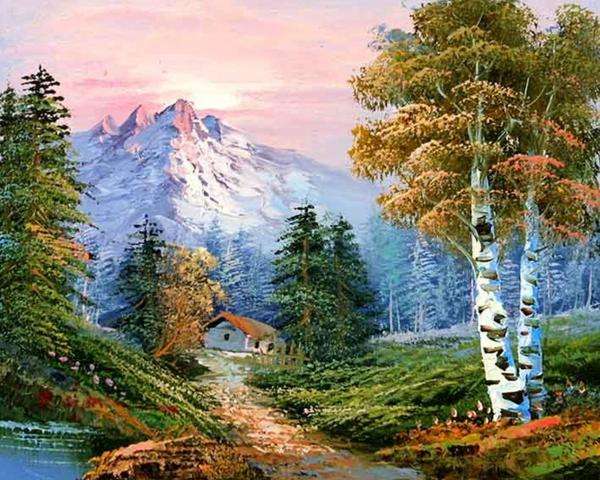 autumn in the mountains, cottage jigsaw puzzle online