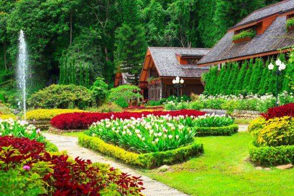 foresta, giardino, cottage puzzle online