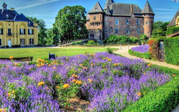 Schloss, Lavendel, Herrenhaus Online-Puzzle