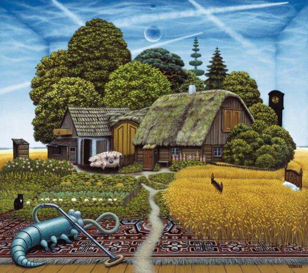friedlicher Bauernhof, Teppich, Haus Puzzlespiel online