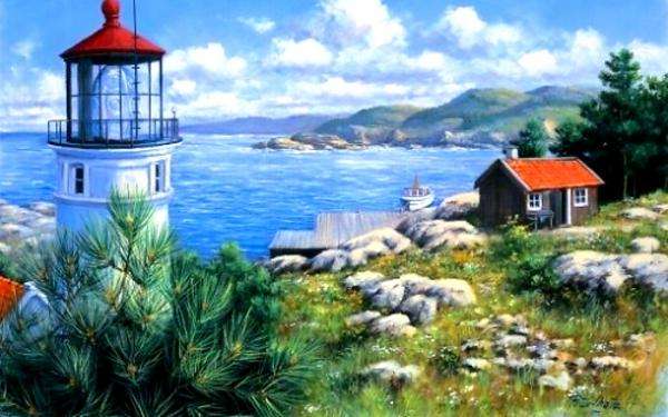 Landscape with a lighthouse online puzzle