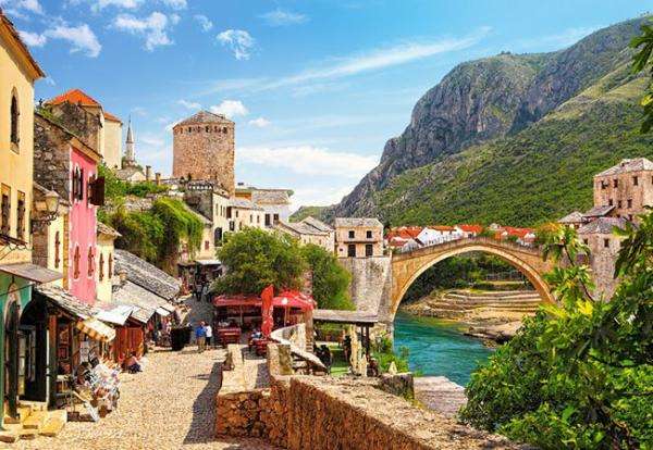 Mostar oude stad online puzzel