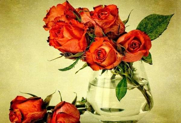 розы в вазе онлайн-пазл