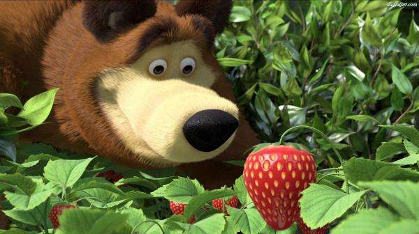 ursuleț de pluș și căpșuni sălbatice puzzle online