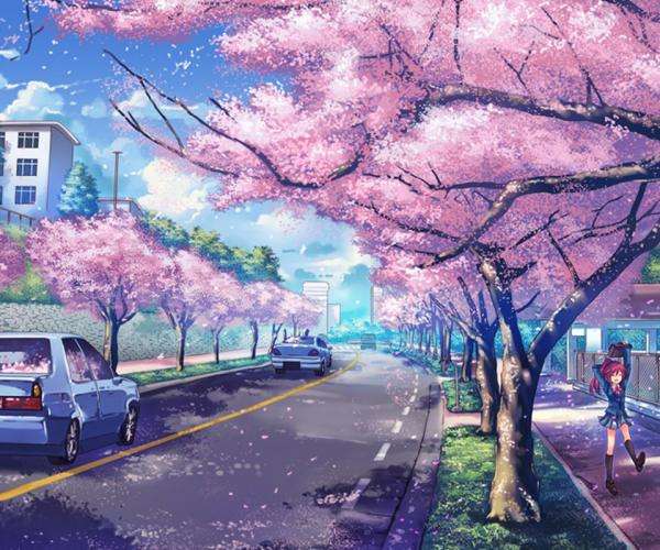Sakura Straße Puzzlespiel online