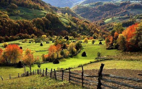 Kleurrijke herfst landschap online puzzel