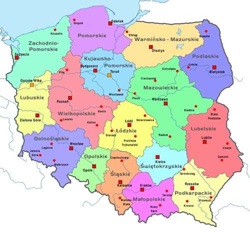 Landkarte von Polen Online-Puzzle