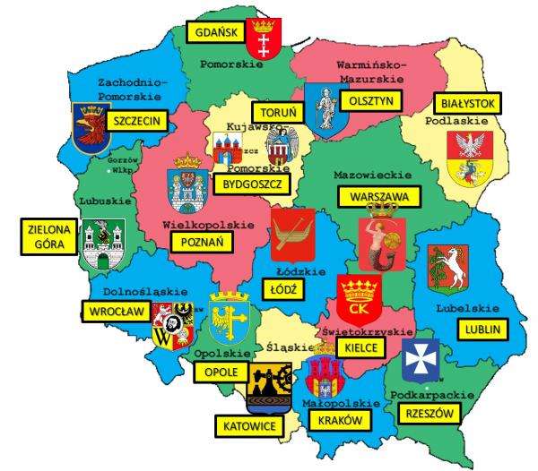carte de la Pologne puzzle en ligne