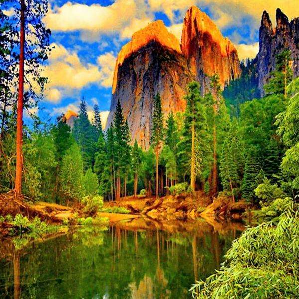 mountains bathed in sunlight jigsaw puzzle online