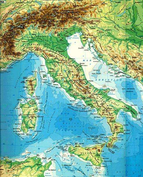 Carta fizică Italia puzzle online