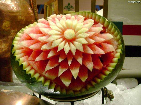 blomma av en vattenmelon pussel på nätet