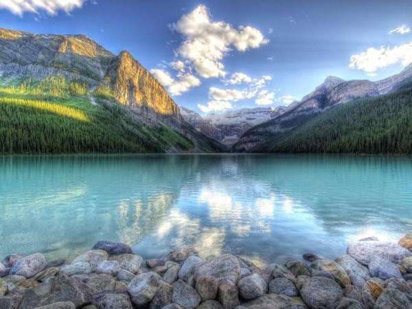 hory, jezero skládačky online