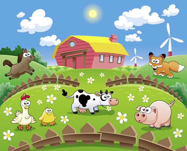Een vrolijke boerderij legpuzzel online