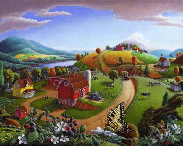 drawing landscape of a farm jigsaw puzzle online