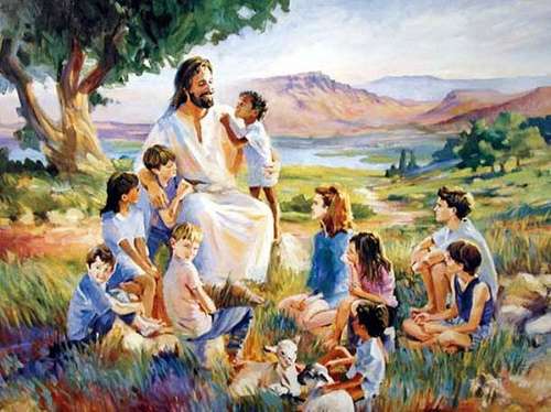 Ο Ιησούς με παιδιά online παζλ