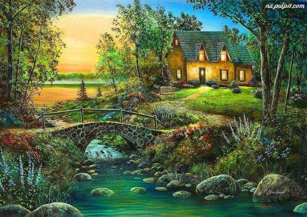 River, casa, pod jigsaw puzzle online